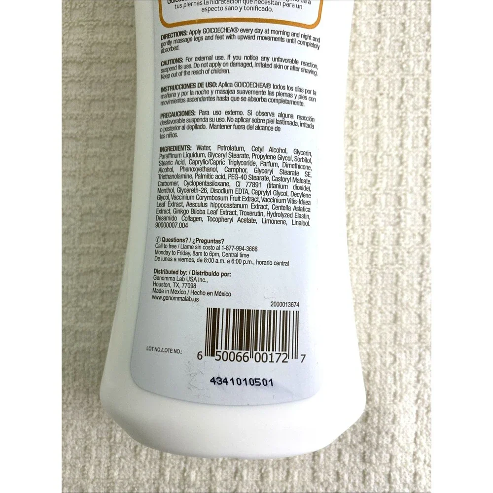 2 Goicoechea Collagen Skin Firming Body Lotion 13.5oz Moisture Varicos Vein Area